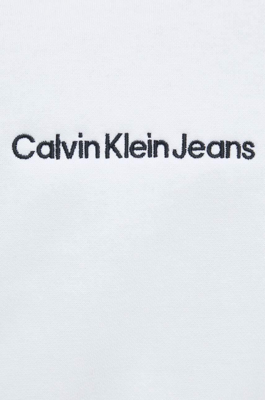 Calvin Klein Jeans Bluza ženska bela barva - Pepit.si