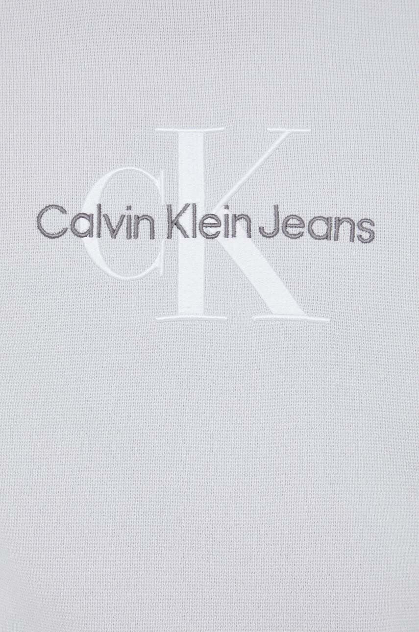 Calvin Klein Jeans Bombažen pulover siva barva - Pepit.si