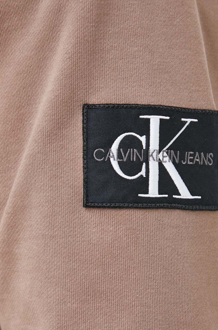 Calvin Klein Jeans Bombažen pulover ženska črna barva s kapuco - Pepit.si