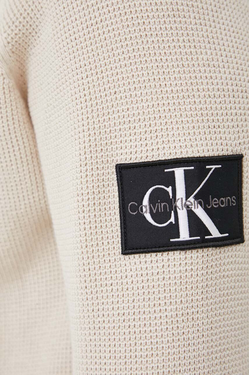 Calvin Klein Jeans Bombažen pulover črna barva - Pepit.si