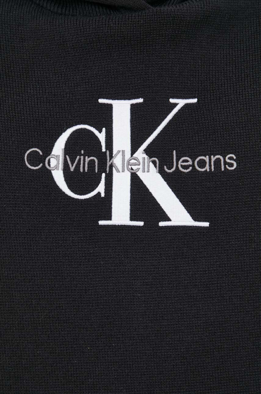 Calvin Klein Jeans Bombažen pulover črna barva - Pepit.si