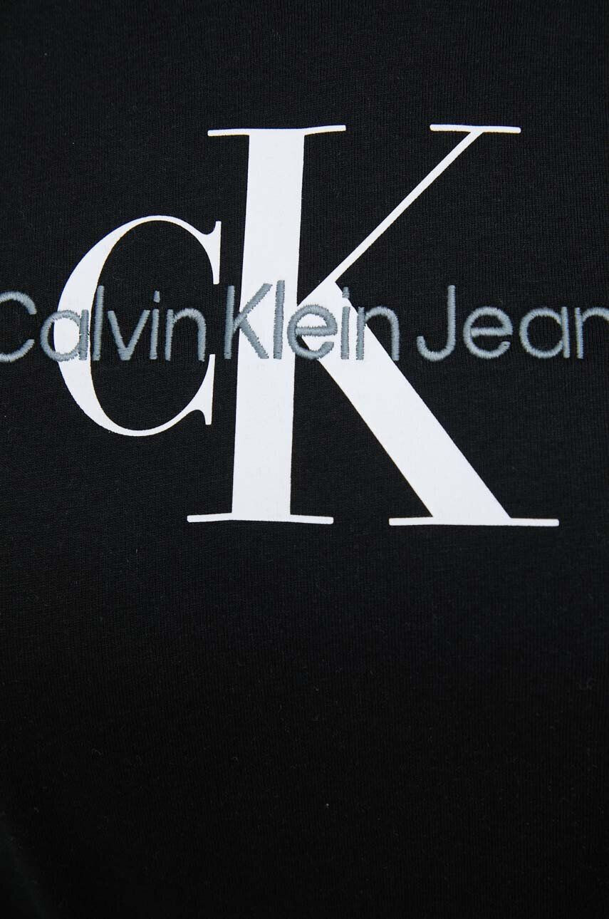 Calvin Klein Jeans Bombažna kratka majica črna barva - Pepit.si