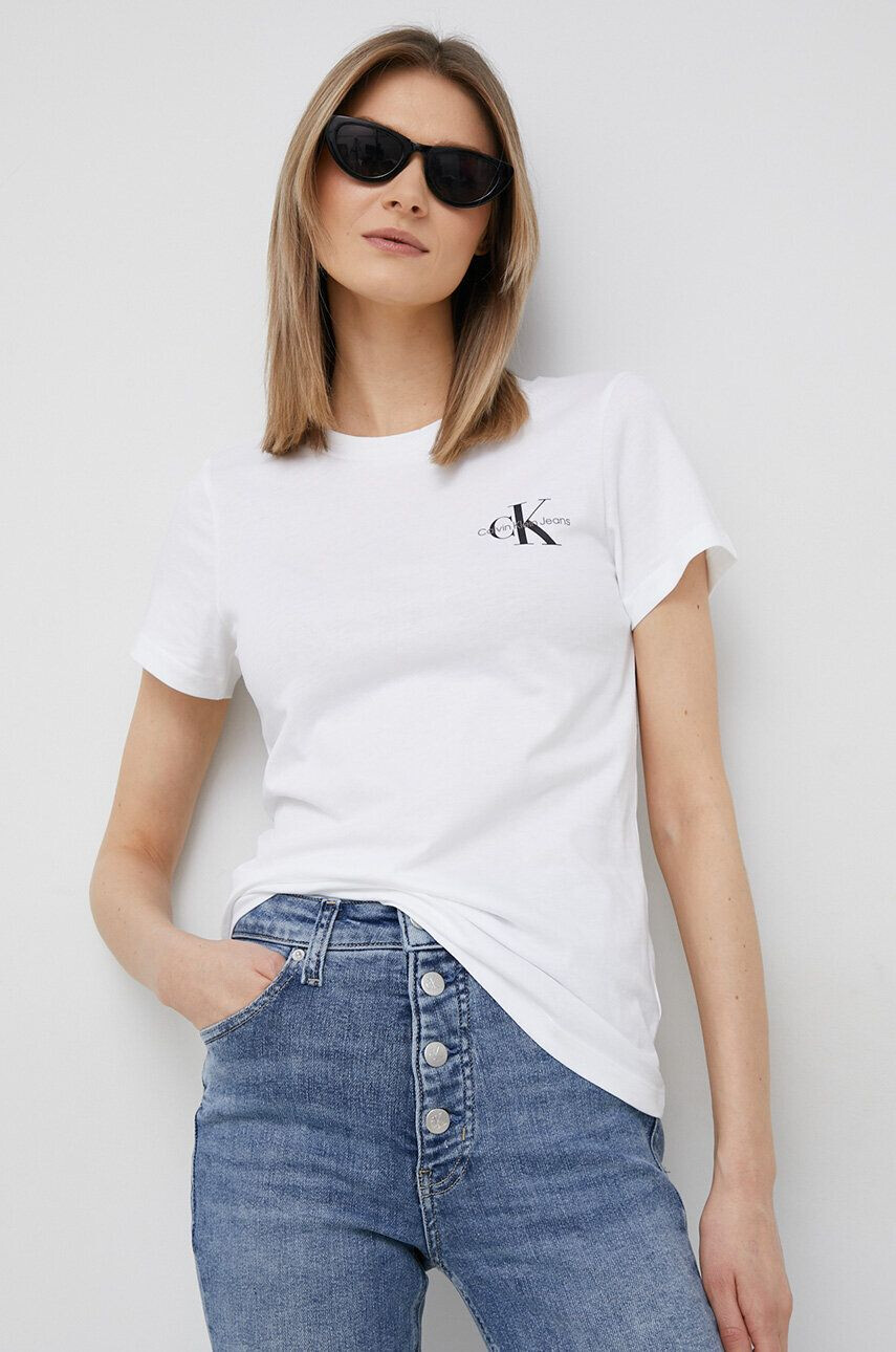 Calvin Klein Jeans Bombažna kratka majica 2-pack zelena barva - Pepit.si