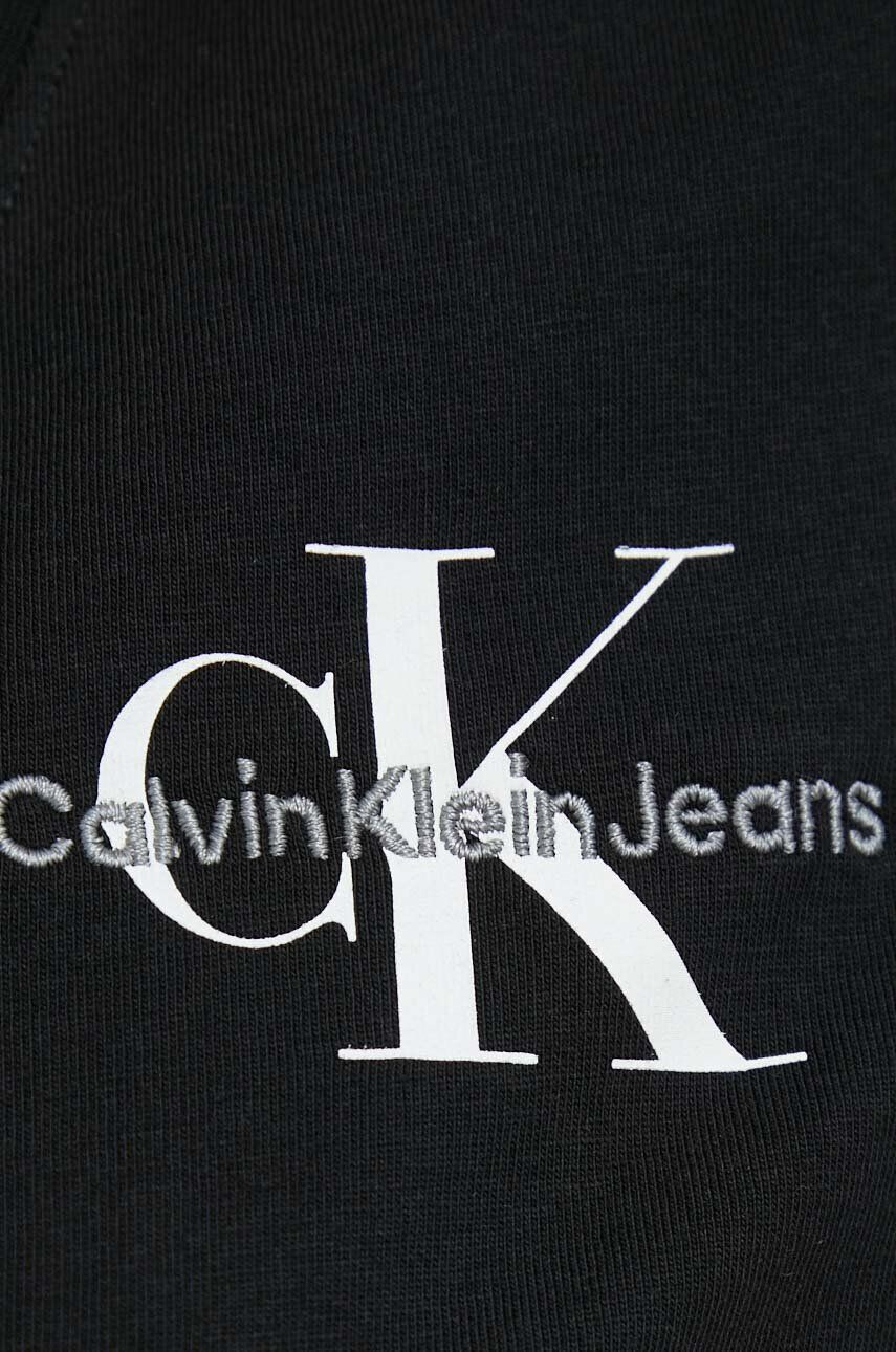 Calvin Klein Jeans Bombažna kratka majica črna barva - Pepit.si