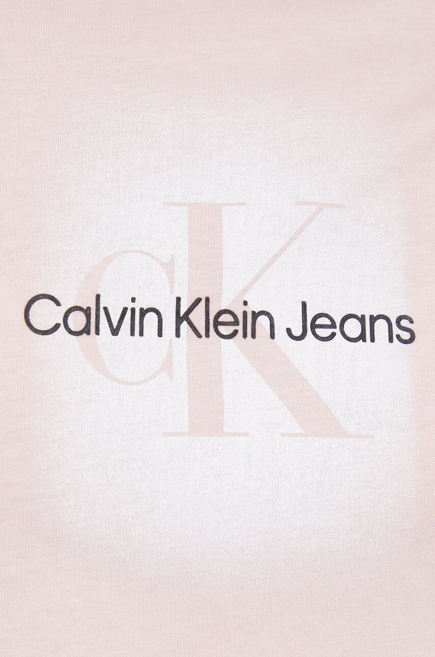 Calvin Klein Jeans Bombažna kratka majica roza barva - Pepit.si