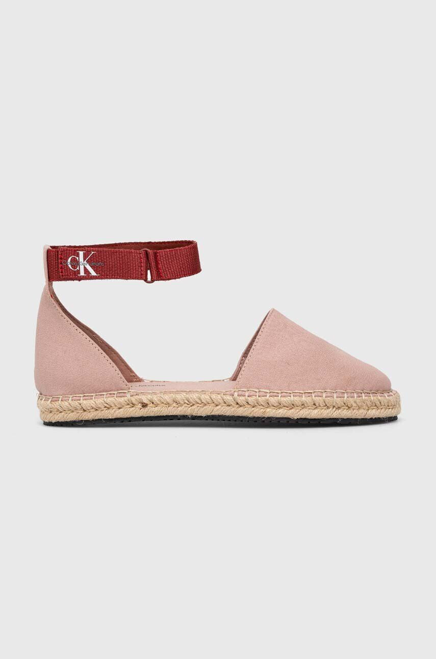 Calvin Klein Jeans Espadrile ANKLE ESPADRILLE bež barva YW0YW01027 - Pepit.si