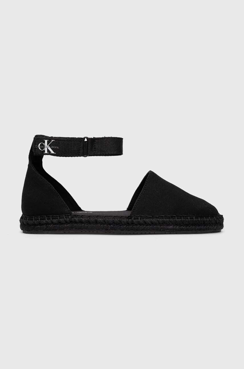 Calvin Klein Jeans Espadrile ANKLE ESPADRILLE črna barva YW0YW01027 - Pepit.si