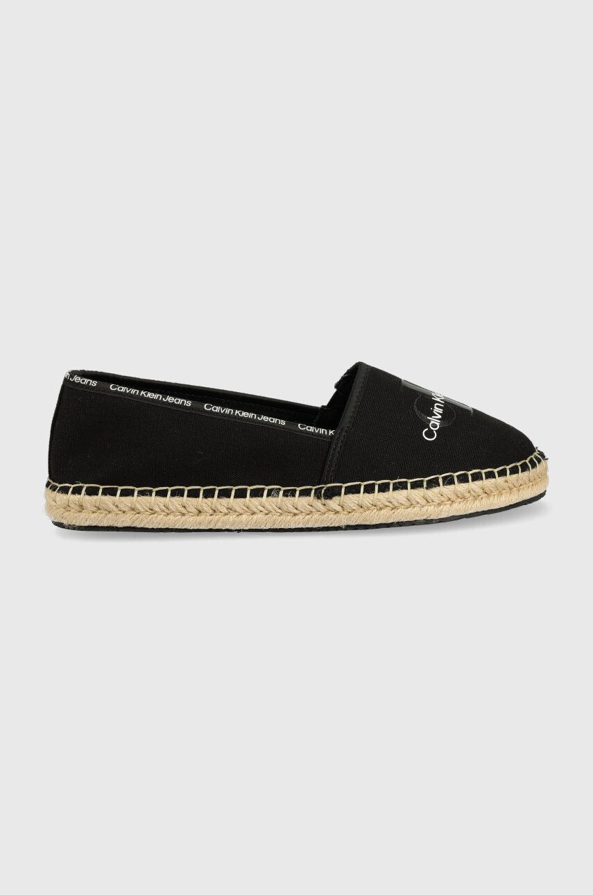 Calvin Klein Jeans Espadrile Esparille Monogram črna barva - Pepit.si