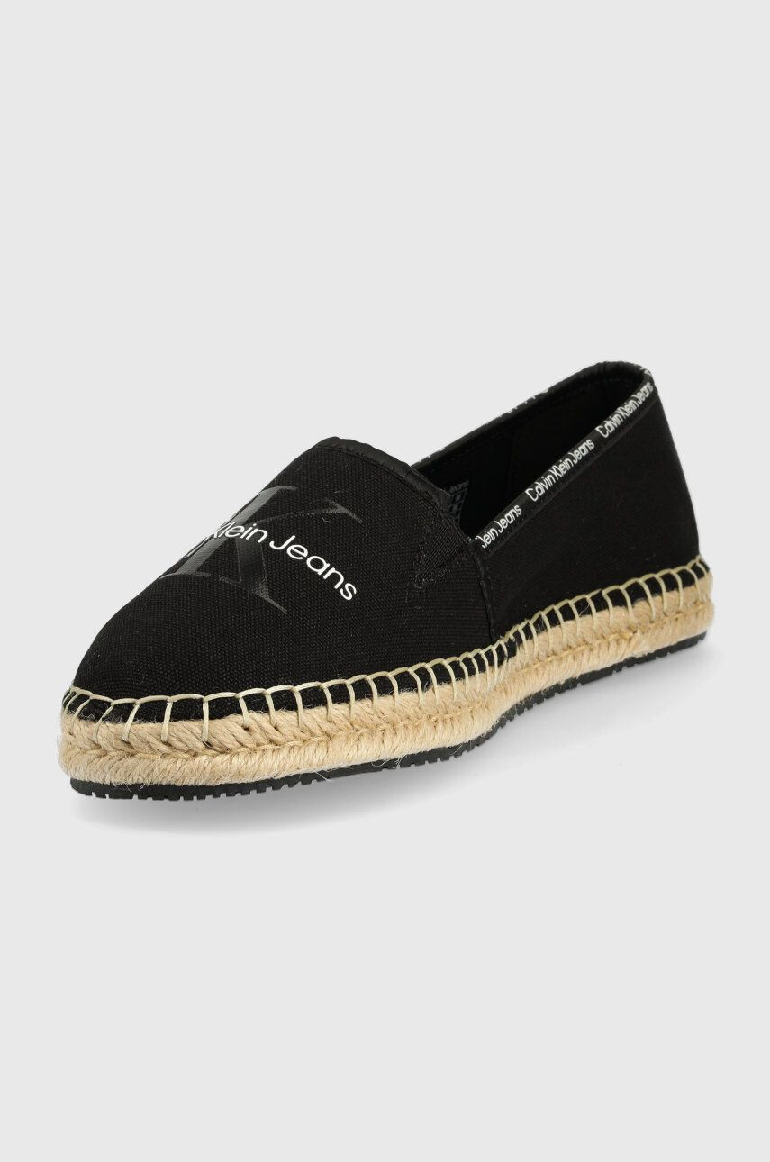 Calvin Klein Jeans Espadrile Esparille Monogram črna barva - Pepit.si