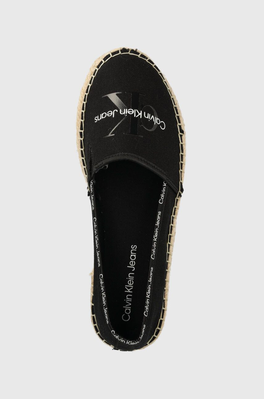 Calvin Klein Jeans Espadrile Esparille Monogram črna barva - Pepit.si