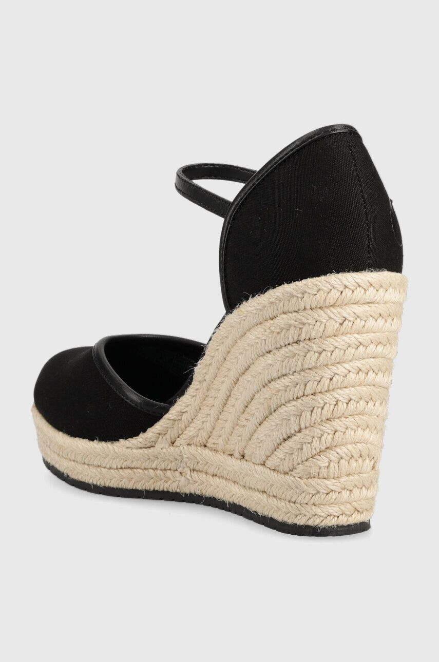 Calvin Klein Jeans Espadrile WEDGE SANDAL CLOSE TOE ESS ženski črna barva YW0YW01194 - Pepit.si