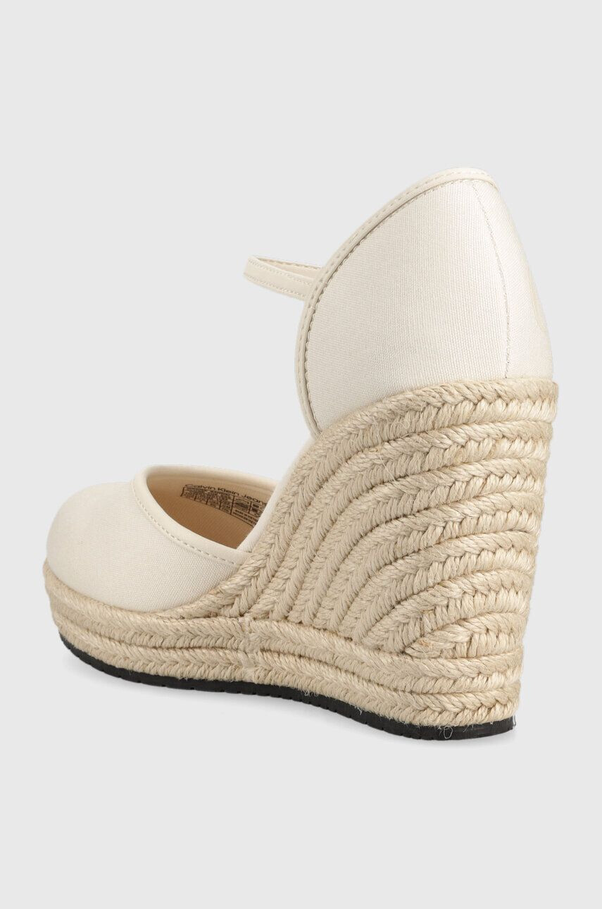 Calvin Klein Jeans Espadrile WEDGE SANDAL CLOSE TOE ESS ženski bež barva YW0YW01194 - Pepit.si