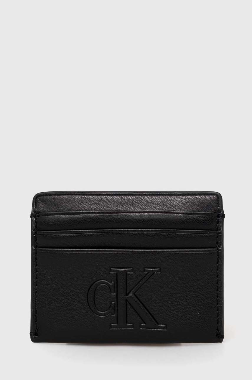 Calvin Klein Jeans Etui za kartice ženski črna barva - Pepit.si