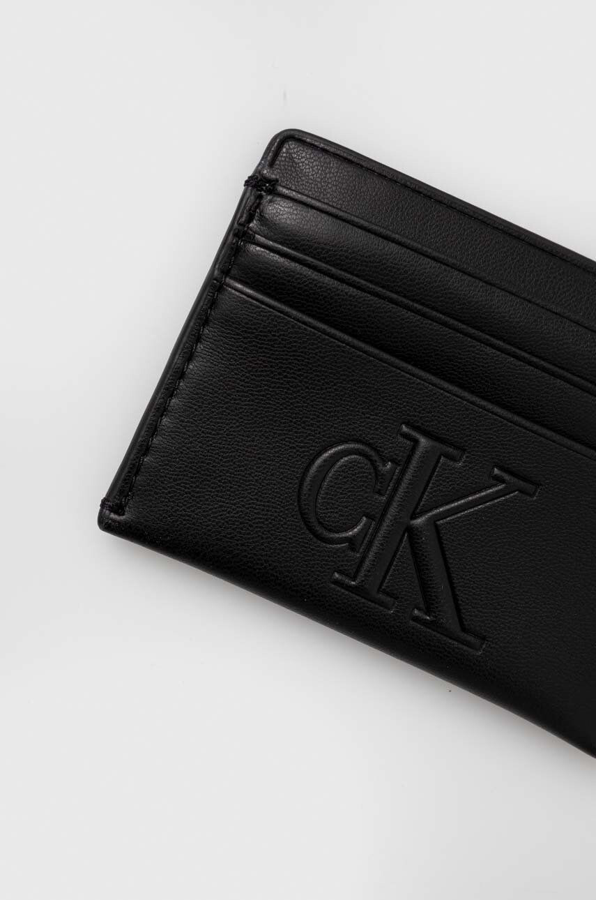 Calvin Klein Jeans Etui za kartice ženski črna barva - Pepit.si