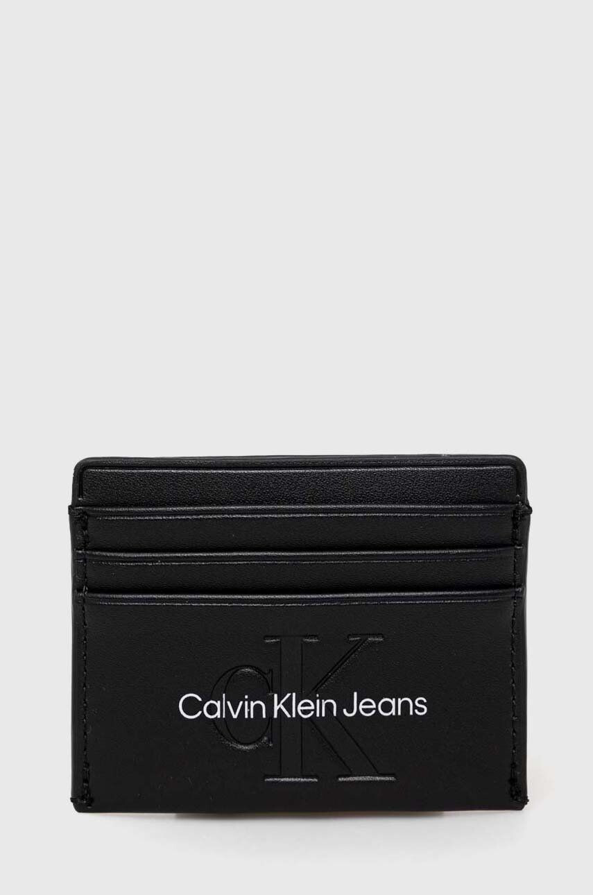 Calvin Klein Jeans Etui za kartice ženski črna barva - Pepit.si