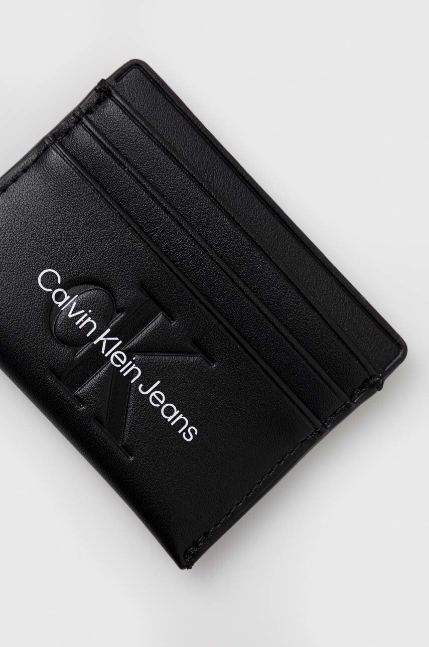 Calvin Klein Jeans Etui za kartice ženski črna barva - Pepit.si