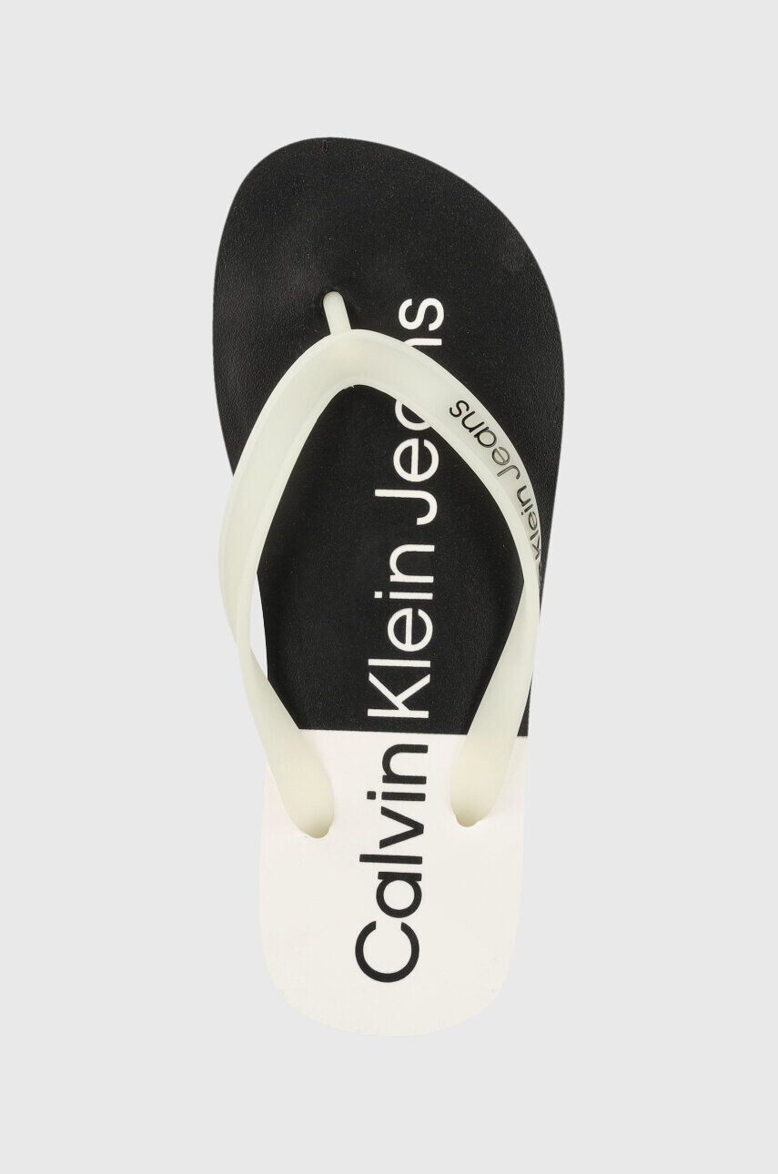 Calvin Klein Jeans Japonke BEACH SANDAL FLATFORM ženske bela barva YW0YW00716 - Pepit.si