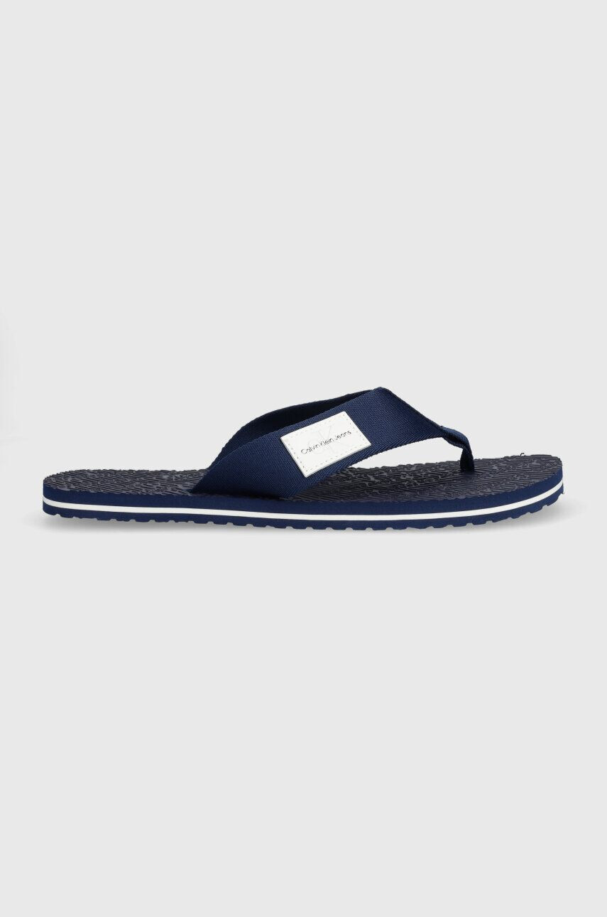 Calvin Klein Jeans Japonke BEACH SANDAL WOVEN PATCH moške mornarsko modra barva - Pepit.si