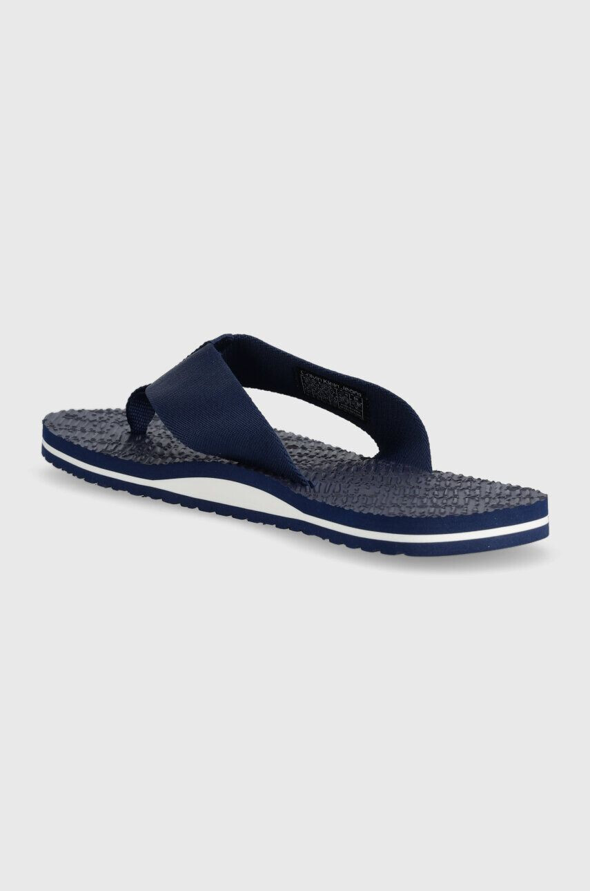 Calvin Klein Jeans Japonke BEACH SANDAL WOVEN PATCH moške mornarsko modra barva - Pepit.si