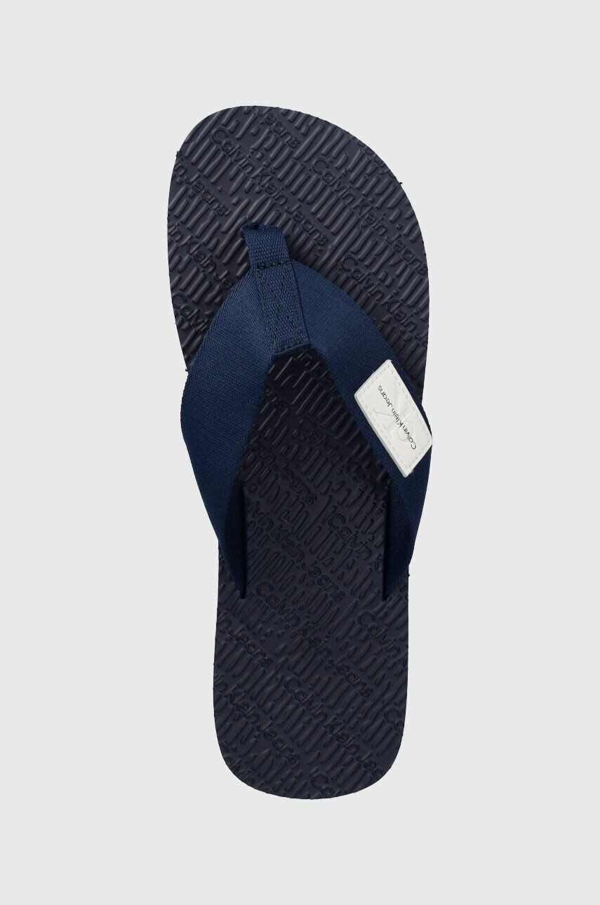 Calvin Klein Jeans Japonke BEACH SANDAL WOVEN PATCH moške mornarsko modra barva - Pepit.si