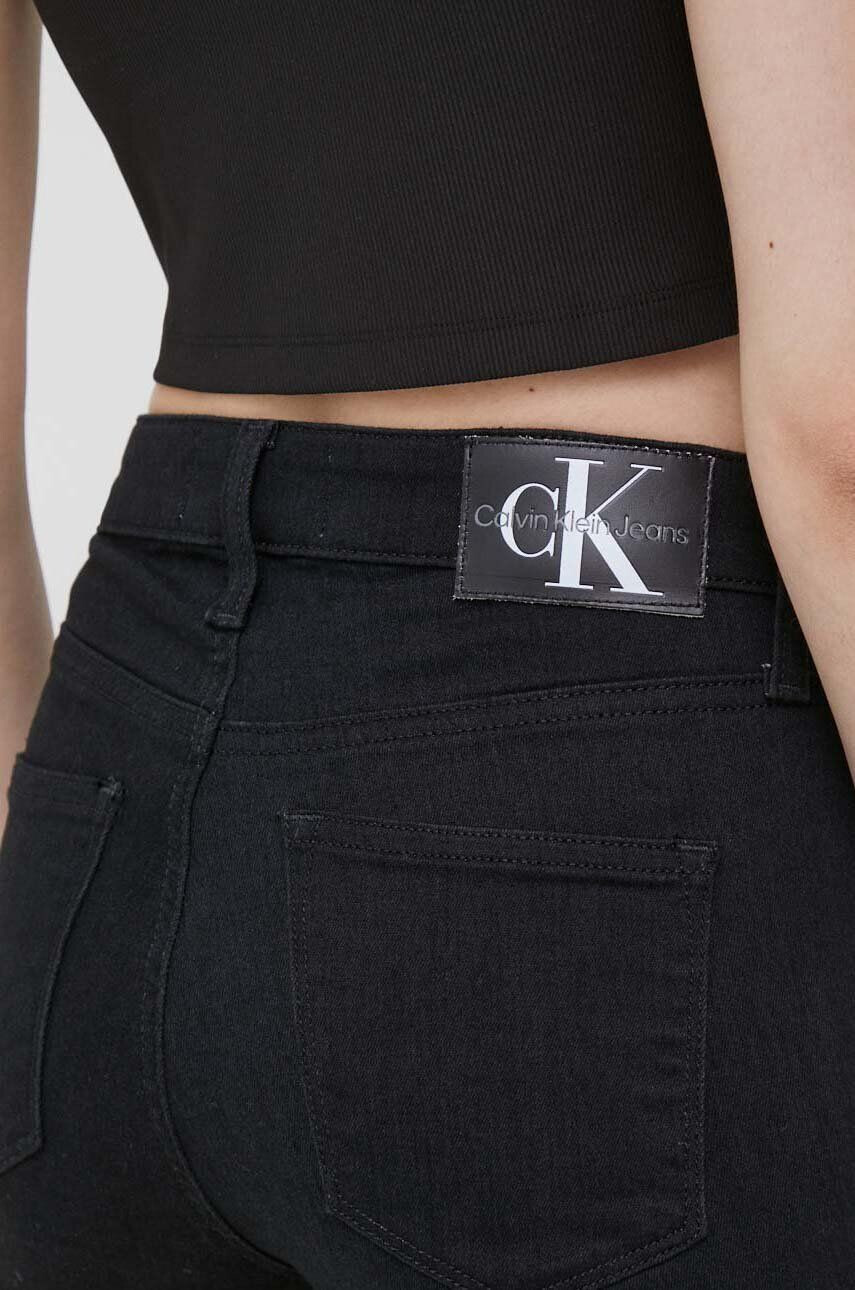 Calvin Klein Jeans Kavbojke ženski črna barva - Pepit.si