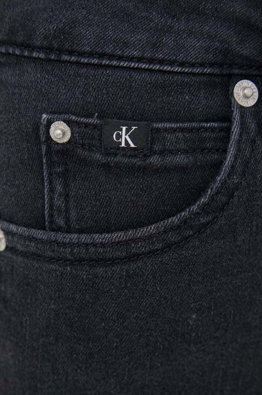 Calvin Klein Jeans Kavbojke ženski črna barva - Pepit.si