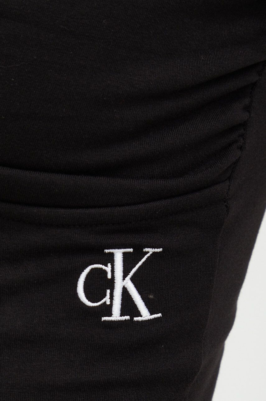 Calvin Klein Jeans Majica z dolgimi rokavi ženska črna barva - Pepit.si