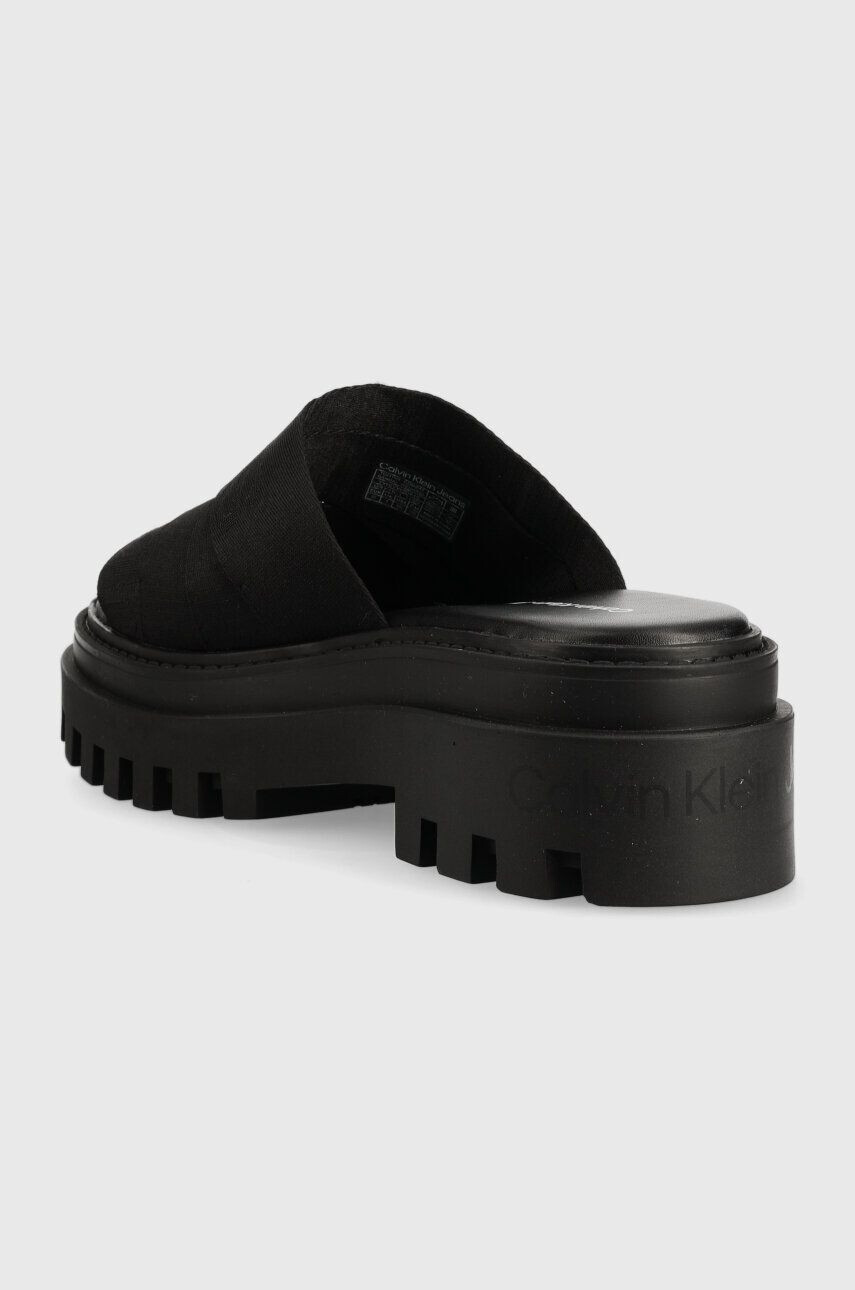 Calvin Klein Jeans Natikači TOOTHY COMBAT SANDAL WEBBING ženski črna barva YW0YW00949 - Pepit.si