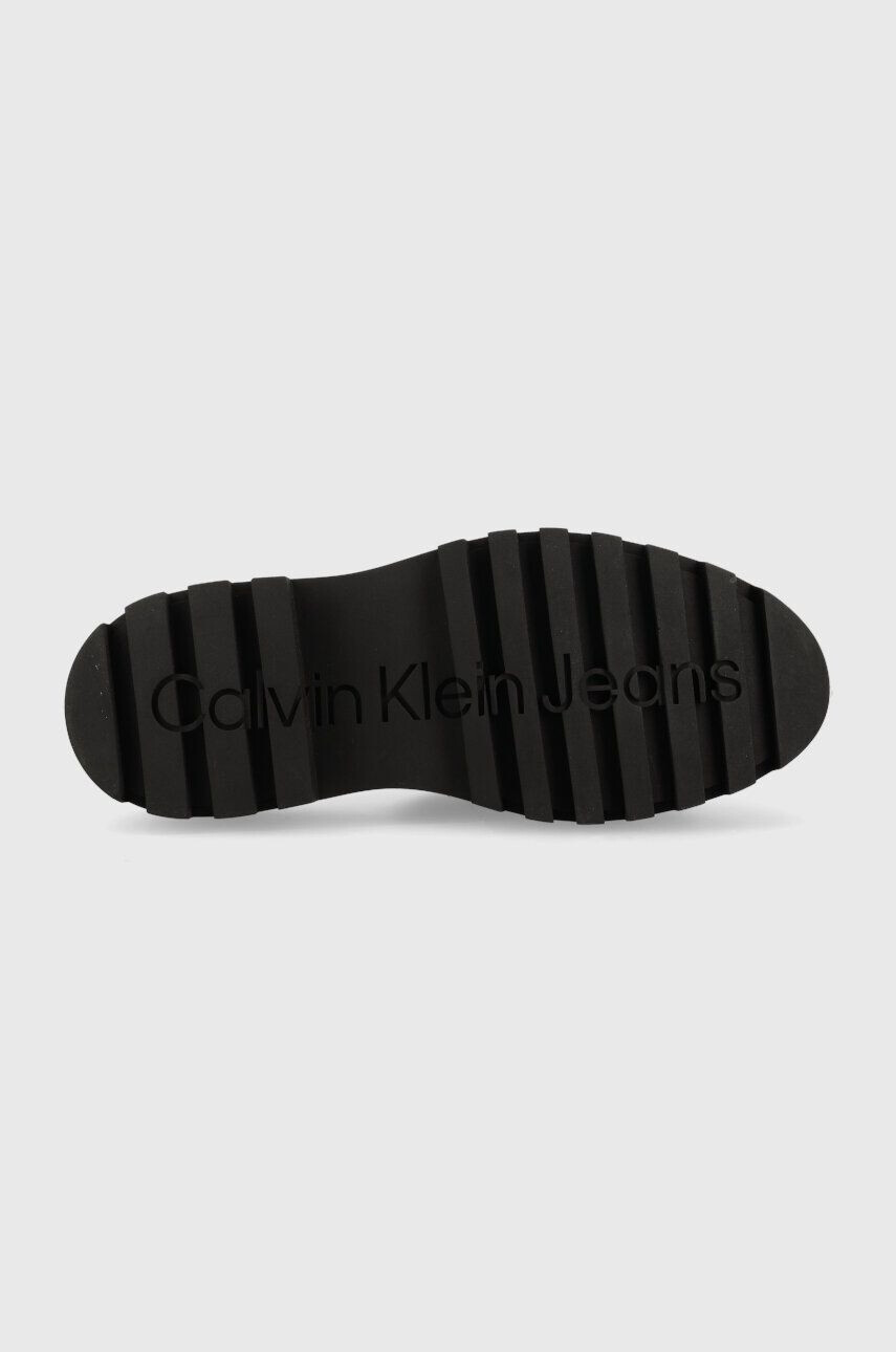 Calvin Klein Jeans Natikači TOOTHY COMBAT SANDAL WEBBING ženski črna barva YW0YW00949 - Pepit.si