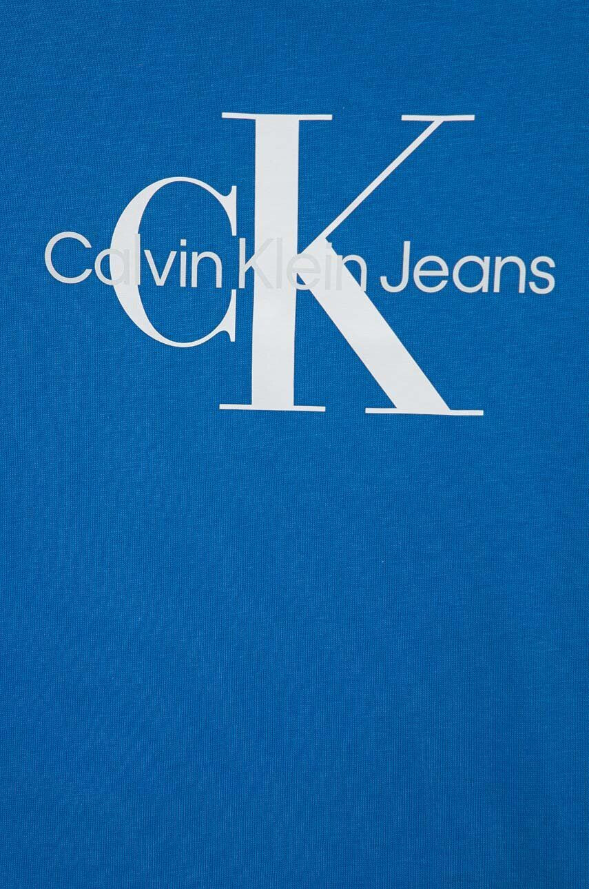 Calvin Klein Jeans Otroška bombažna kratka majica črna barva - Pepit.si