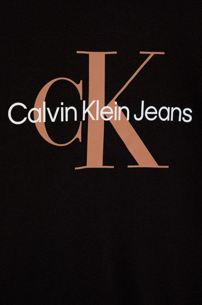 Calvin Klein Jeans Otroški bombažen t-shirt črna barva - Pepit.si