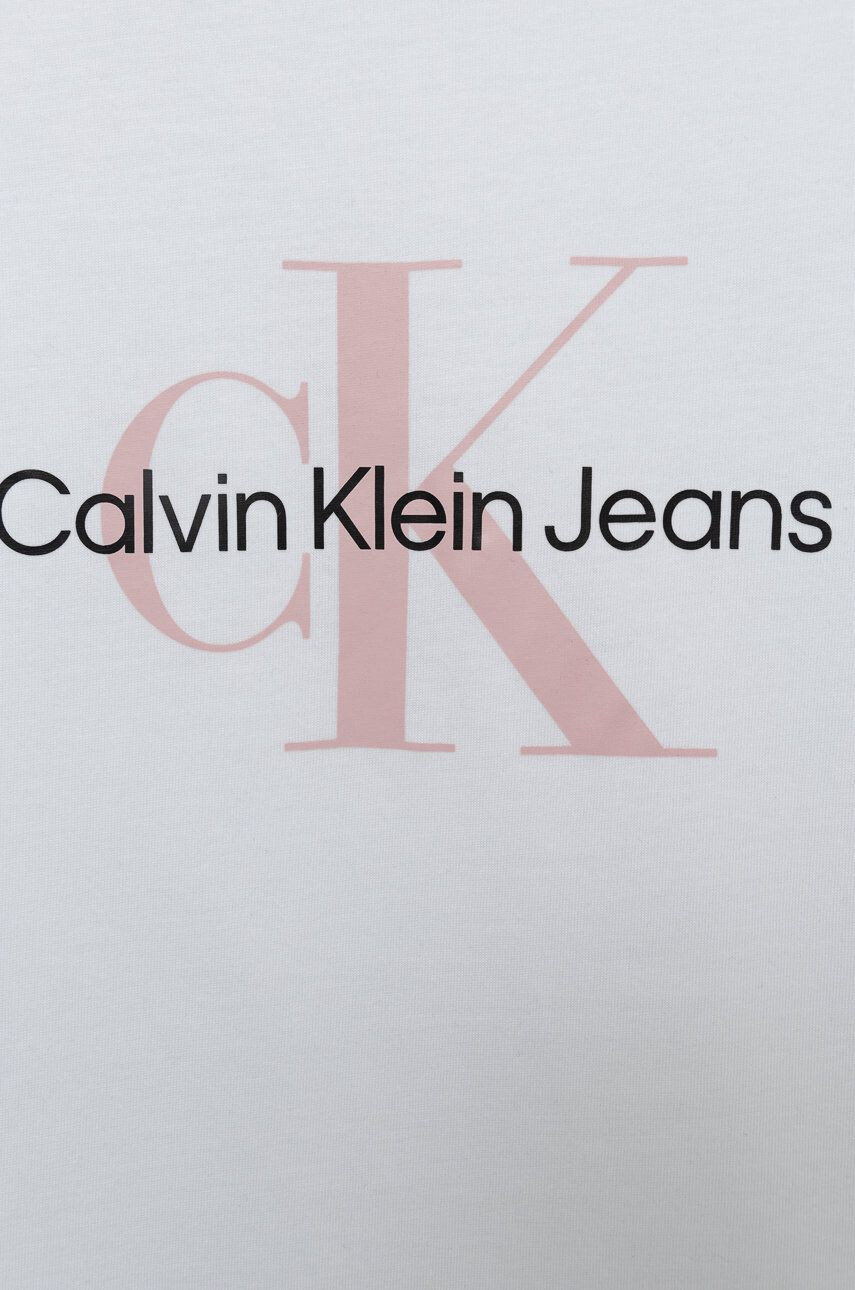 Calvin Klein Jeans Otroški bombažen t-shirt roza barva - Pepit.si