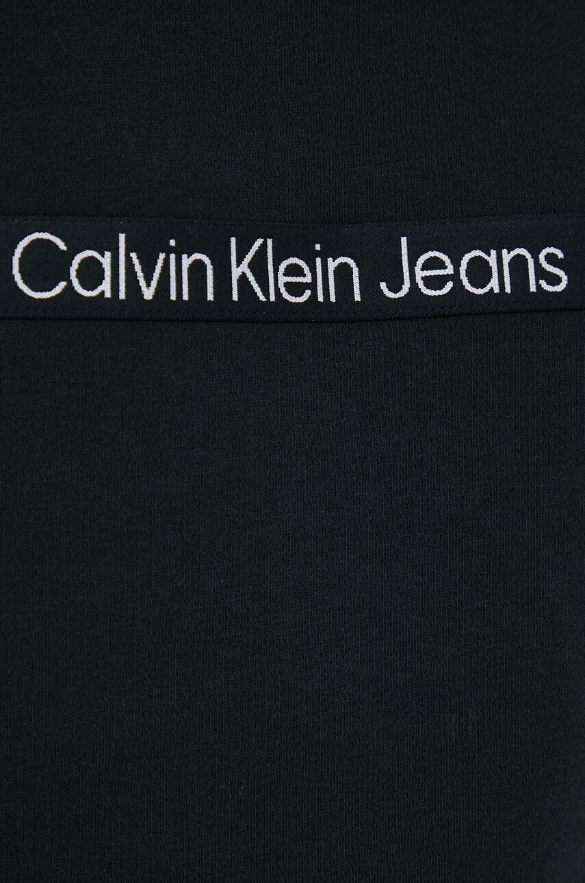 Calvin Klein Jeans Pulover ženska črna barva s kapuco - Pepit.si