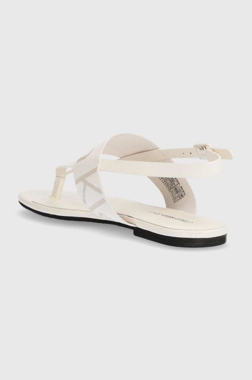 Calvin Klein Jeans Sandali FLAT SANDAL WEBBING ženski bež barva YW0YW00956 - Pepit.si