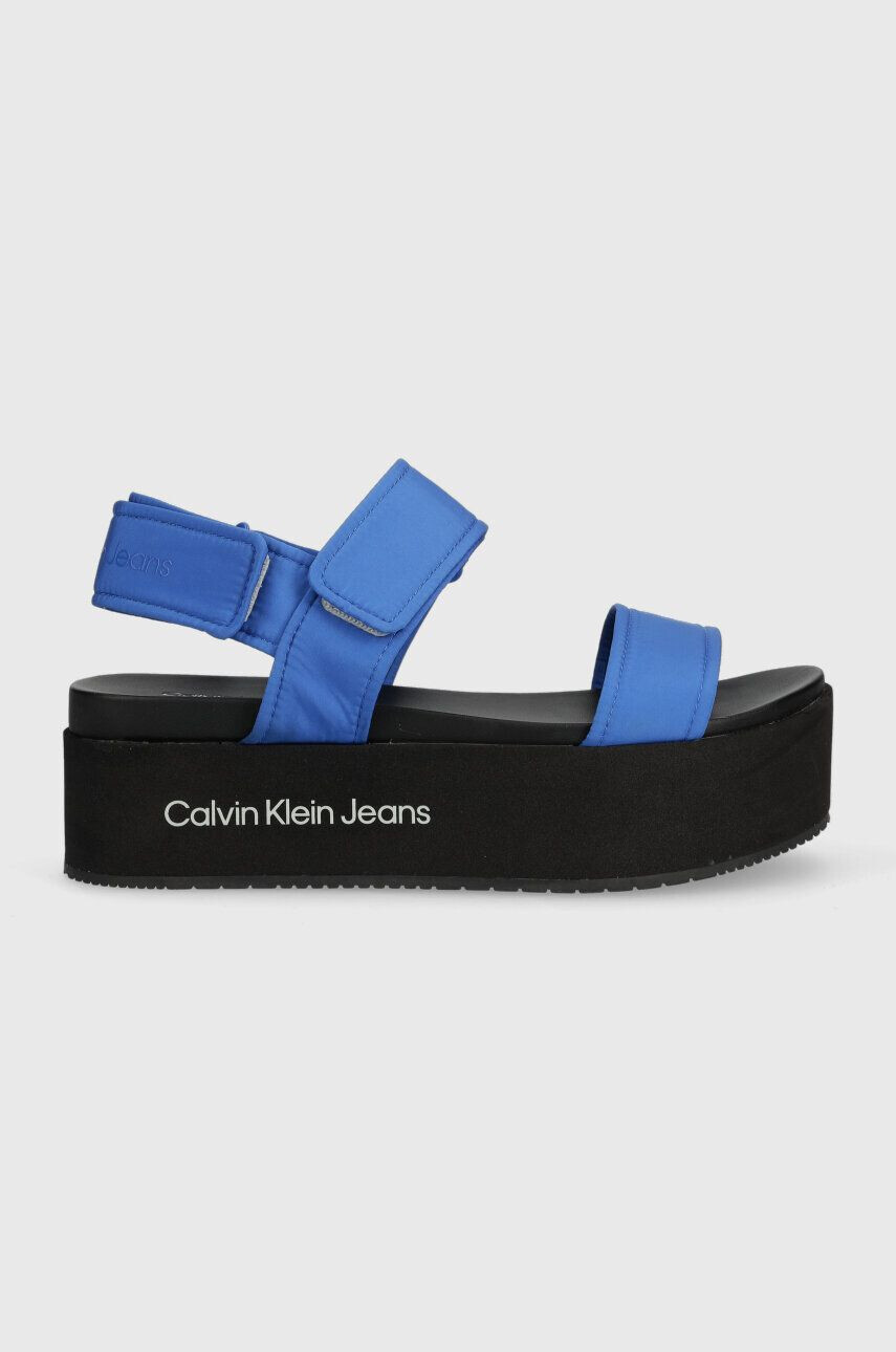 Calvin Klein Jeans Sandali FLATFORM SANDAL SOFTNY ženski YW0YW00965 - Pepit.si