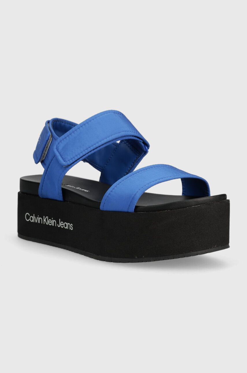 Calvin Klein Jeans Sandali FLATFORM SANDAL SOFTNY ženski YW0YW00965 - Pepit.si