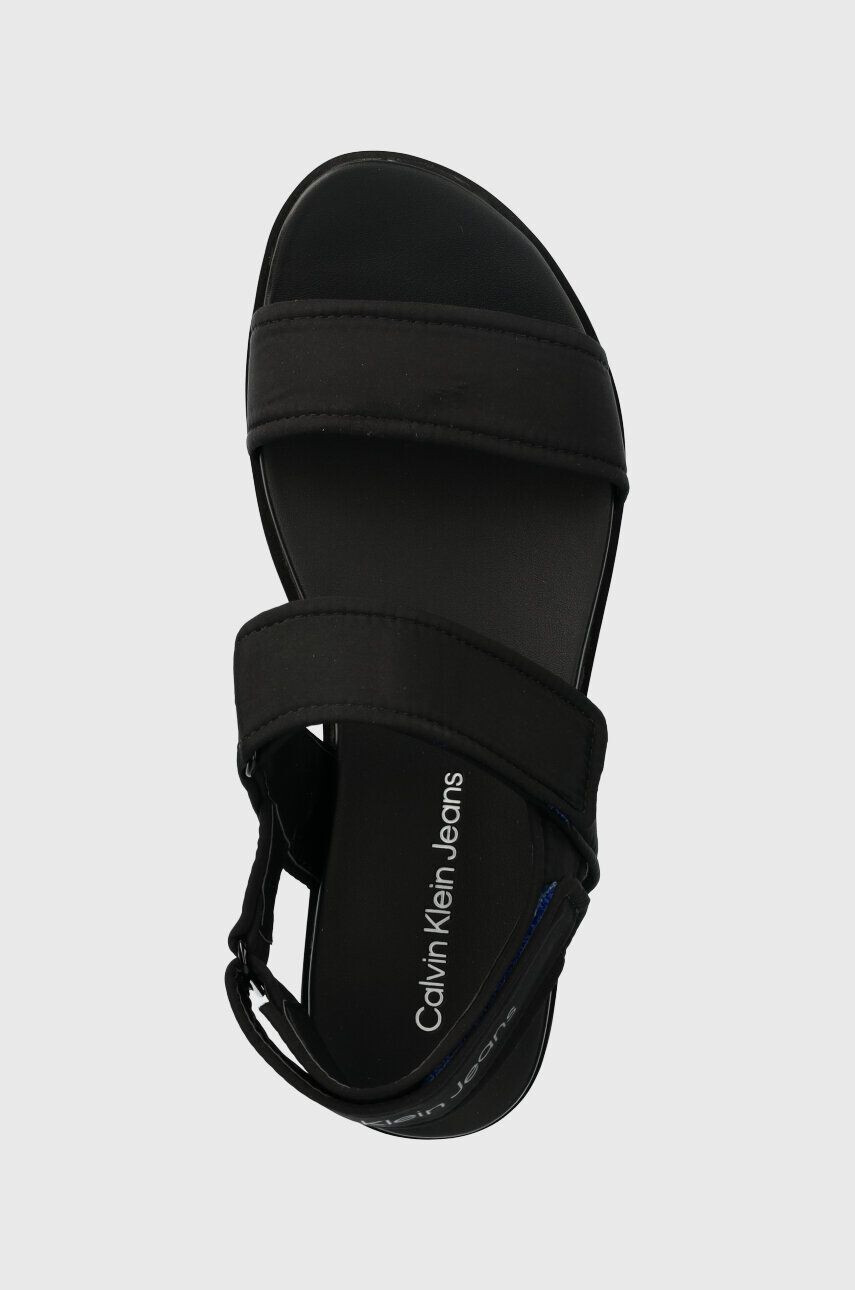 Calvin Klein Jeans Sandali FLATFORM SANDAL SOFTNY ženski črna barva YW0YW00965 - Pepit.si