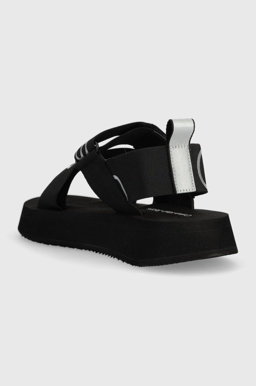 Calvin Klein Jeans Sandali PREFERSATO SANDAL WE ženski črna barva YW0YW01071 - Pepit.si