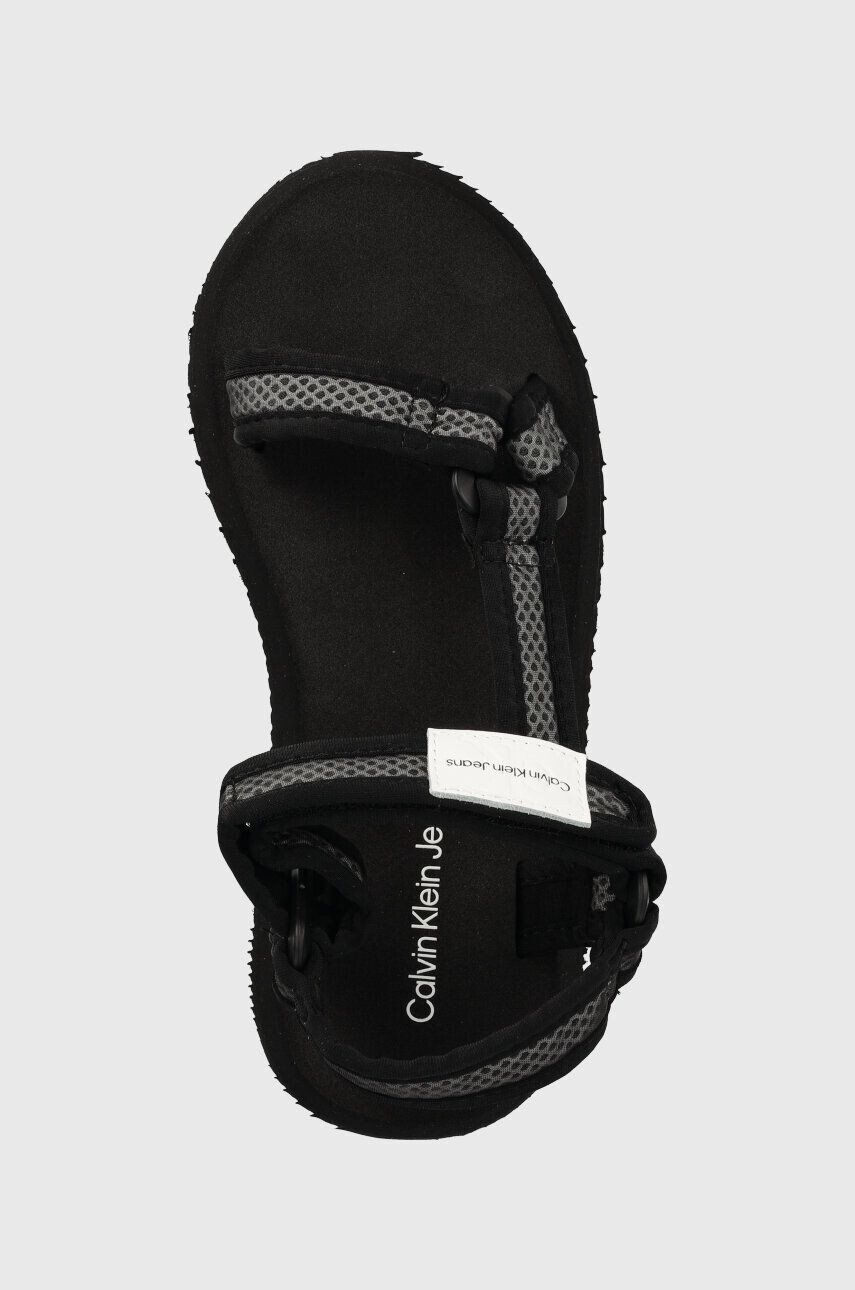 Calvin Klein Jeans Sandali PREFRESATO SANDAL WEBBING XRAY ženski črna barva YW0YW00969 - Pepit.si