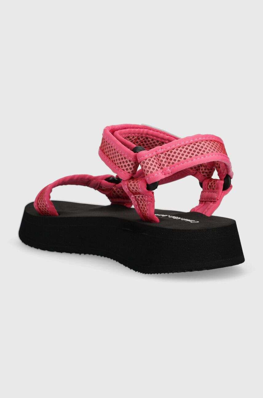 Calvin Klein Jeans Sandali PREFRESATO SANDAL WEBBING XRAY ženski roza barva YW0YW00969 - Pepit.si