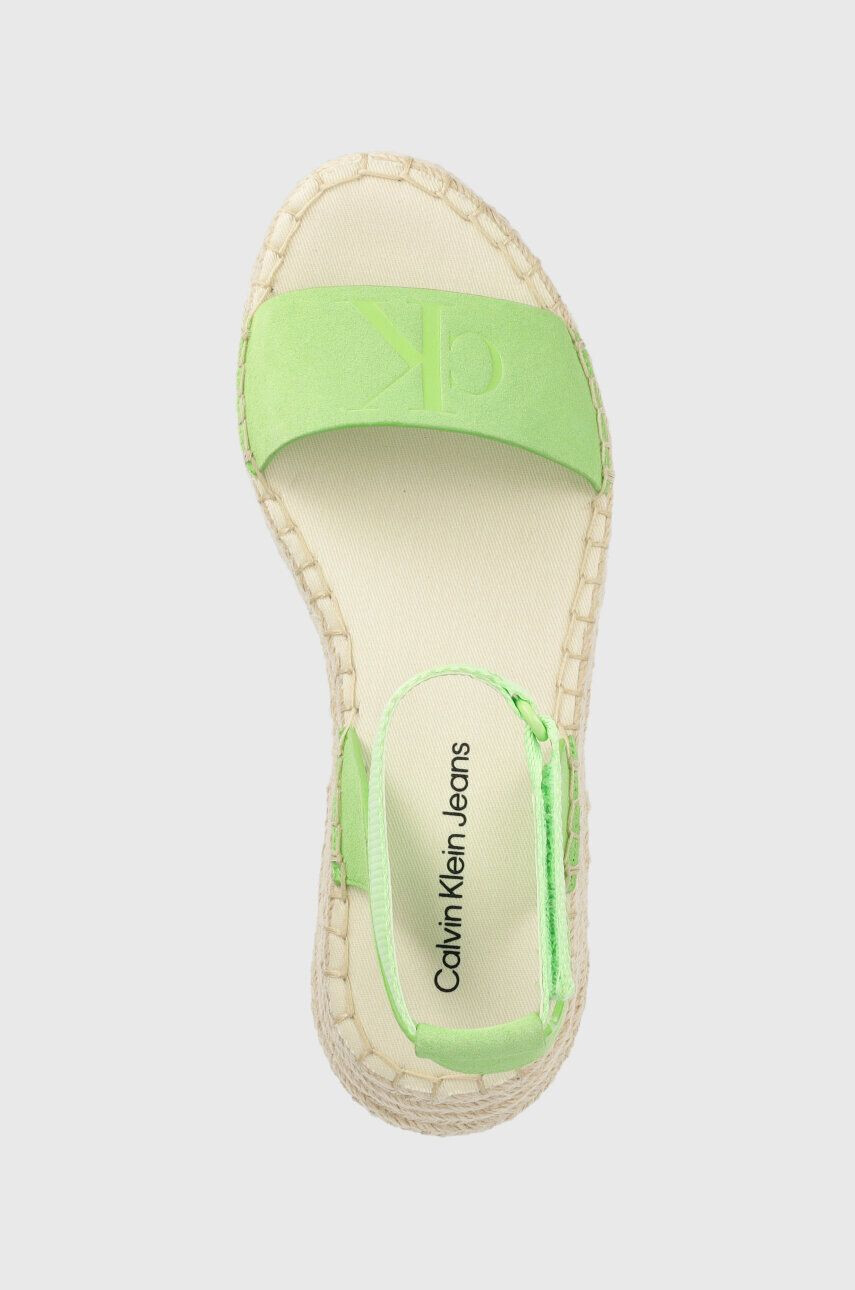 Calvin Klein Jeans Sandali SPORTY WEDGE ROPE SU CON ženski rumena barva YW0YW00977 - Pepit.si