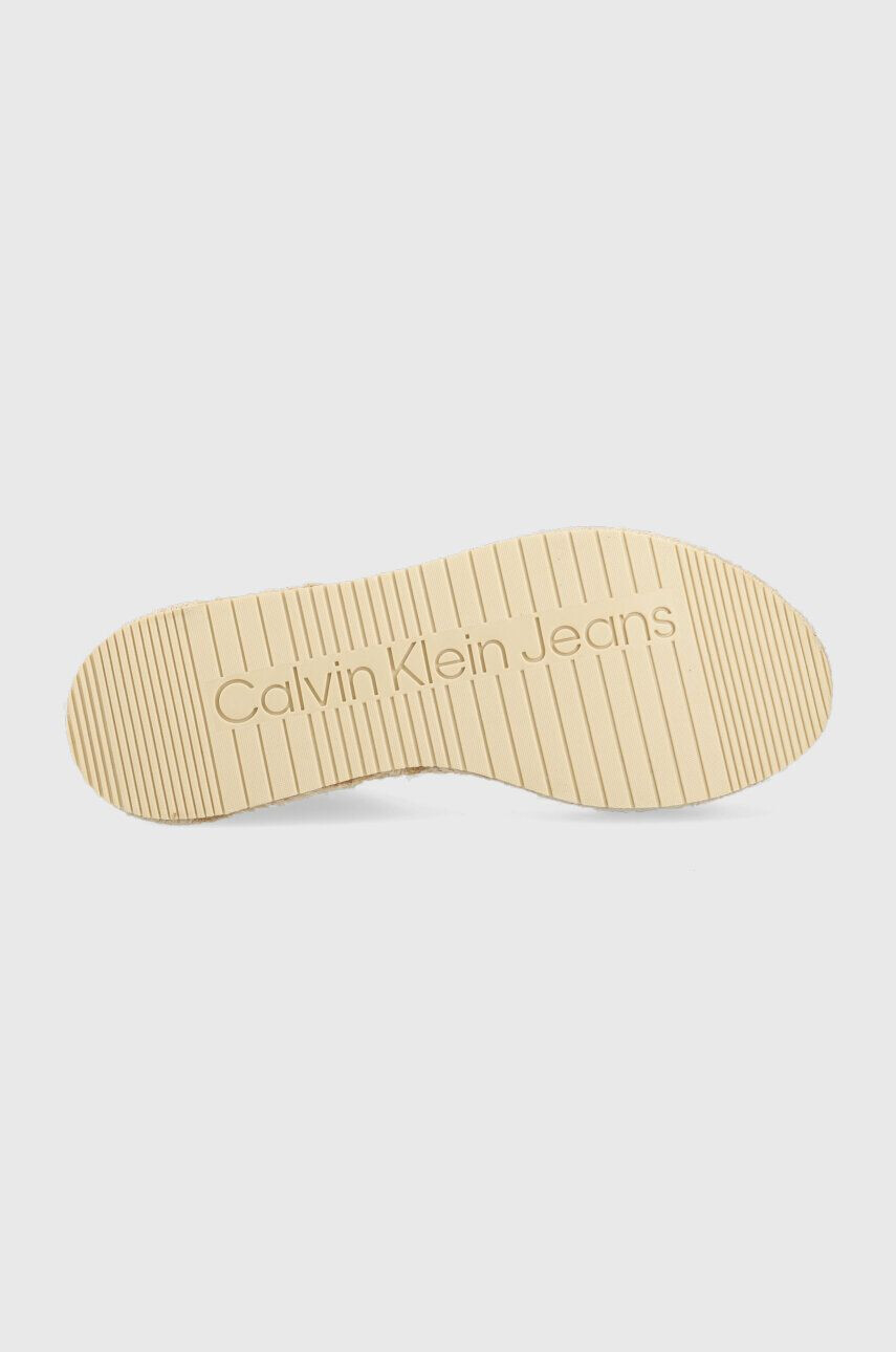 Calvin Klein Jeans Sandali SPORTY WEDGE ROPE SU CON ženski rumena barva YW0YW00977 - Pepit.si