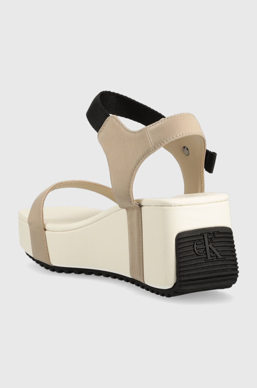 Calvin Klein Jeans Sandali WEDGE BLCOK SANDAL SATIN/HW - Pepit.si