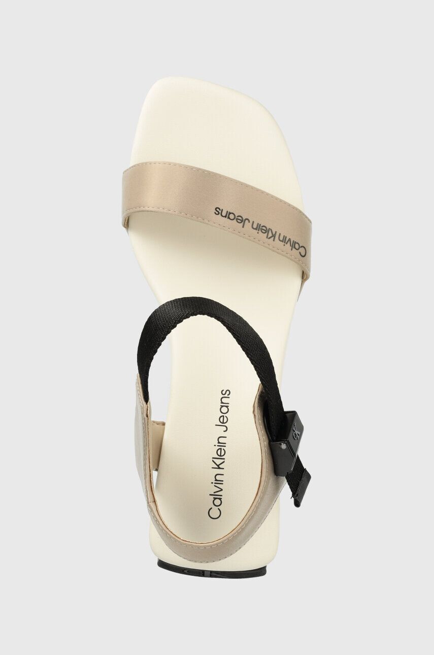 Calvin Klein Jeans Sandali WEDGE BLCOK SANDAL SATIN/HW - Pepit.si