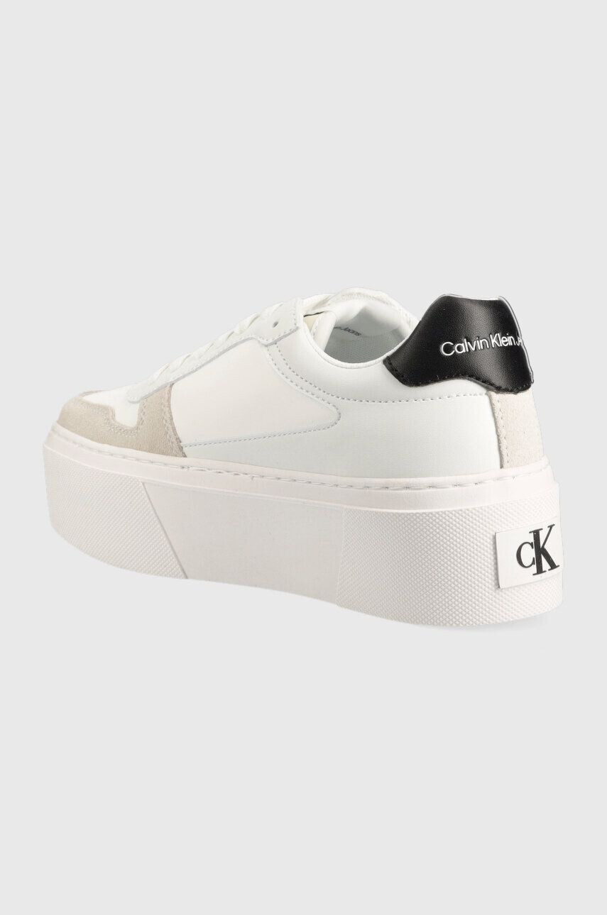 Calvin Klein Jeans Superge CUPSOLE FLATFORM MIX bela barva YW0YW01227 - Pepit.si