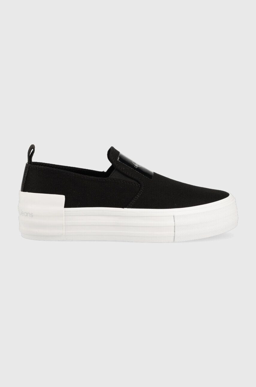 Calvin Klein Jeans Teniske BOLD VULC FLATF SLIP ženske vijolična barva YW0YW01040 - Pepit.si