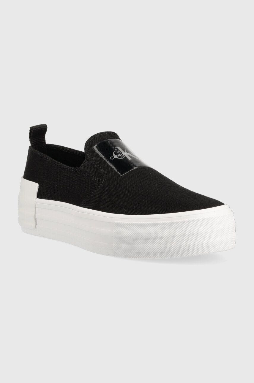 Calvin Klein Jeans Teniske BOLD VULC FLATF SLIP ženske vijolična barva YW0YW01040 - Pepit.si