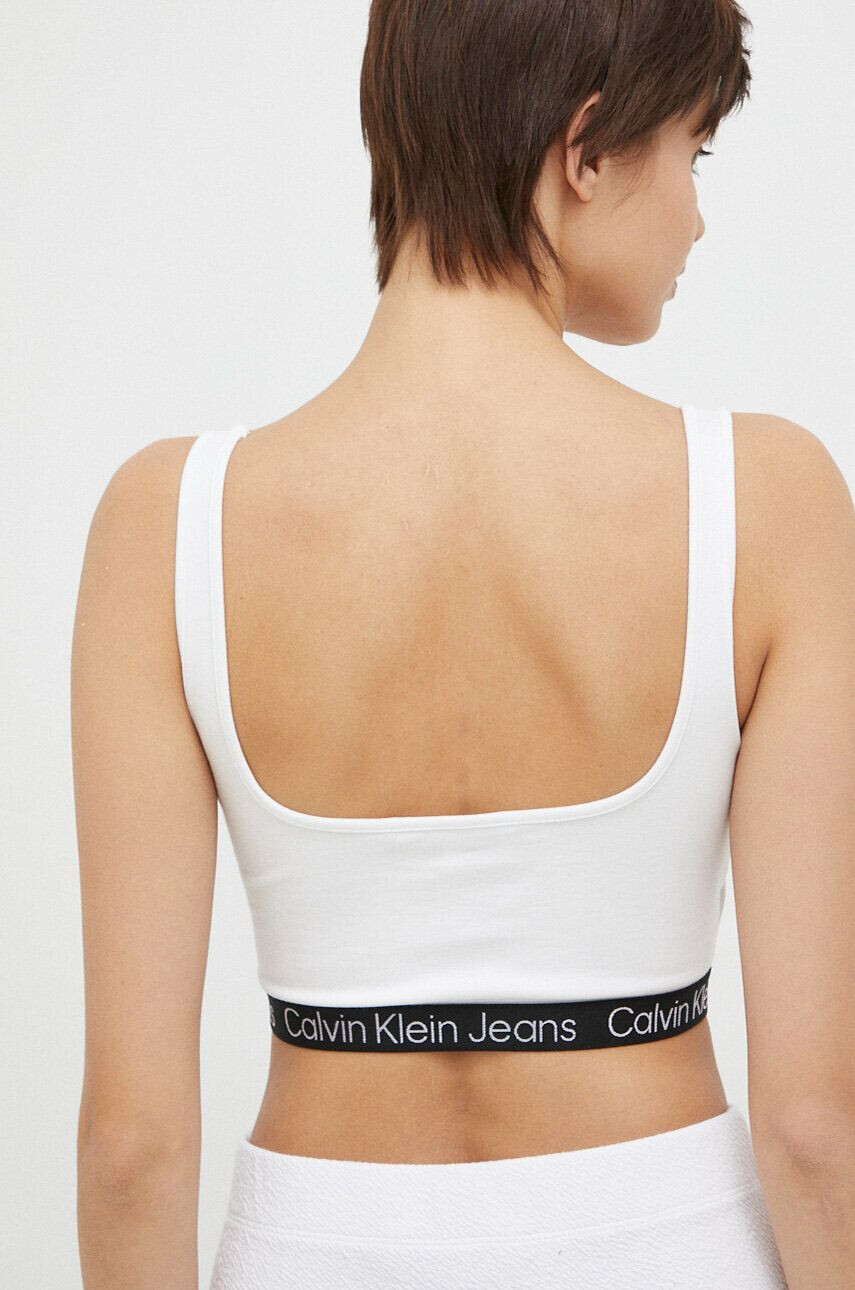 Calvin Klein Jeans Top ženski zelena barva - Pepit.si