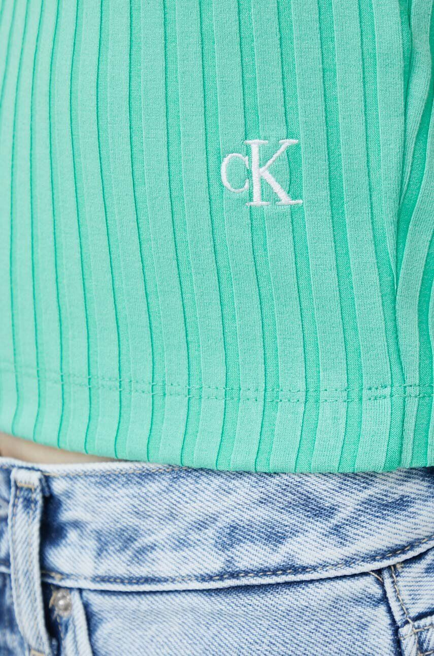 Calvin Klein Jeans Top ženski turkizna barva - Pepit.si