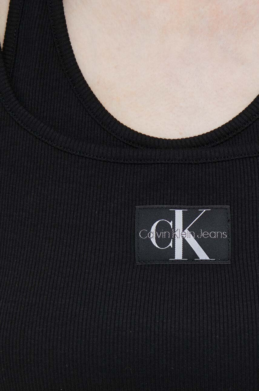 Calvin Klein Jeans Top ženski črna barva - Pepit.si